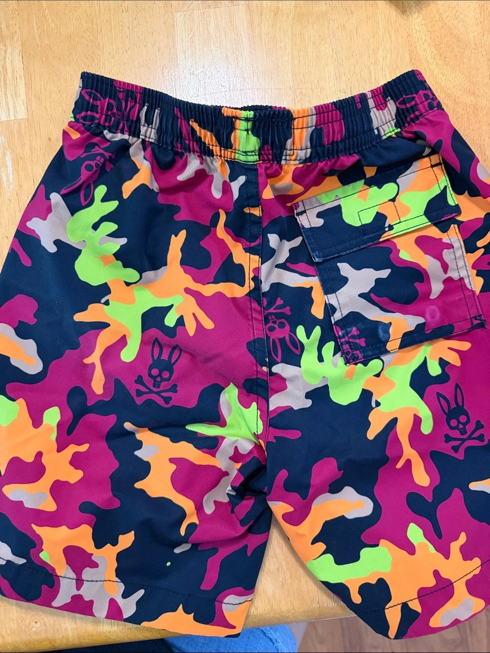 Psycho Bunny Neon Camo Swim Shorts in Black, Orange, Pink & Lime